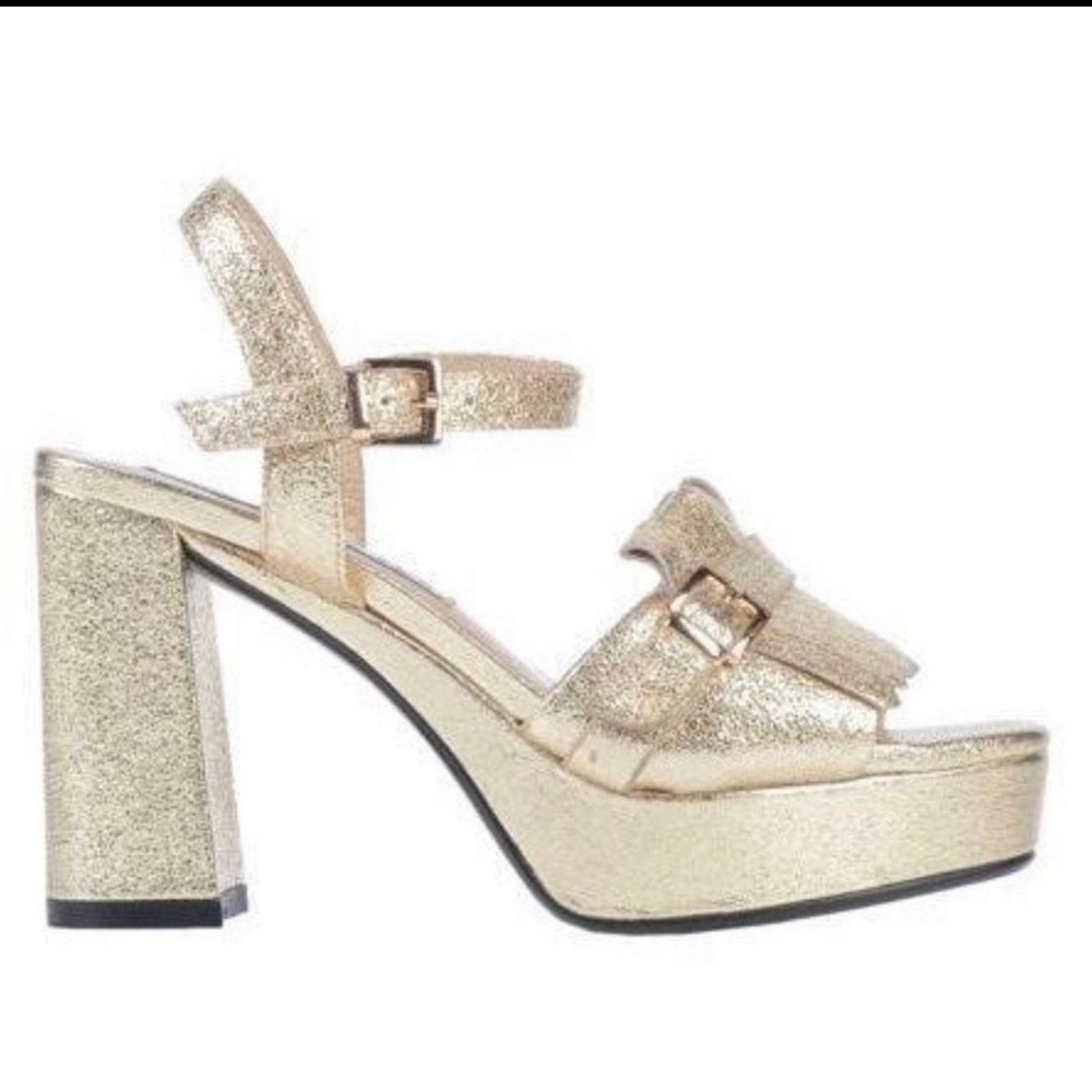 Emanuelle VEE Italian gold color women Sandals